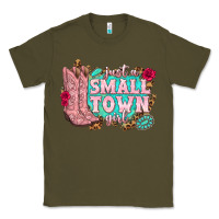 Army Green just a small town girl cowgirl boots Classic Tee - texasbilliewilder