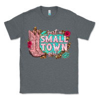 Charcoal Heather just a small town girl cowgirl boots Classic Tee - texasbilliewilder