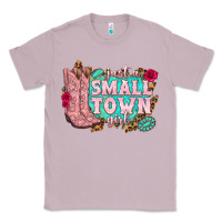 Lilac just a small town girl cowgirl boots Classic Tee - texasbilliewilder
