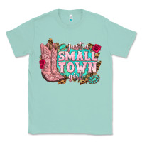 Seafoam just a small town girl cowgirl boots Classic Tee - texasbilliewilder