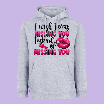 I Wish I Was Kissing You Instead Of Missing You Heavyweight Hoodie Designed By Fadigitalartstudio