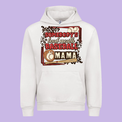 Somebody's Loud Mouth Baseball Mama Urban Hoodie Designed By Maliassmallbusiness