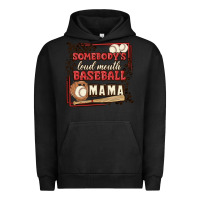 Pigment Black somebody's loud mouth baseball mama Urban Hoodie - MaliasSmallBusiness