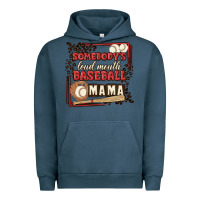 Pigment Midnight Navy somebody's loud mouth baseball mama Urban Hoodie - MaliasSmallBusiness