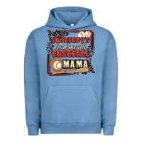 Pigment Pebble Blue somebody's loud mouth baseball mama Urban Hoodie - MaliasSmallBusiness