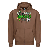 Chestnut little sister biggest fan soccer Zipper Hoodie - Zillion Design Studio