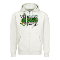 Oatmeal Heather little sister biggest fan soccer Zipper Hoodie - Zillion Design Studio