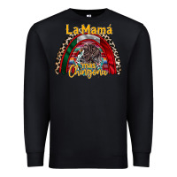 Black la mama mas chingona Premium Sweatshirt - RacoonDesign