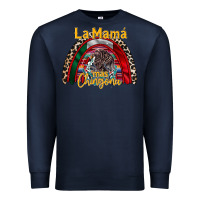 Navy la mama mas chingona Premium Sweatshirt - RacoonDesign