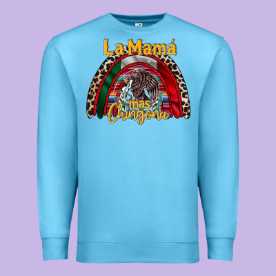 La Mama Mas Chingona Premium Sweatshirt Designed By Racoondesign