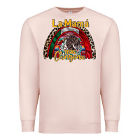 Pale Pink la mama mas chingona Premium Sweatshirt - RacoonDesign