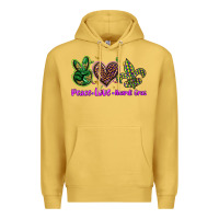 Antique Gold peace love mardi gras Premium Hoodie - BarkalooDesign