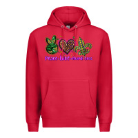 Cardinal peace love mardi gras Premium Hoodie - BarkalooDesign