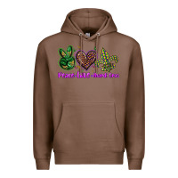 Chestnut peace love mardi gras Premium Hoodie - BarkalooDesign