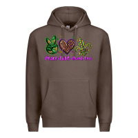 Coffee peace love mardi gras Premium Hoodie - BarkalooDesign