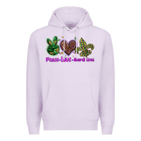 Lilac peace love mardi gras Premium Hoodie - BarkalooDesign