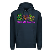 Navy peace love mardi gras Premium Hoodie - BarkalooDesign