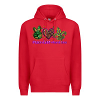 Red peace love mardi gras Premium Hoodie - BarkalooDesign