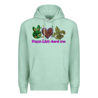 Seafoam peace love mardi gras Premium Hoodie - BarkalooDesign