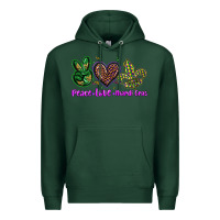 Sports Green peace love mardi gras Premium Hoodie - BarkalooDesign