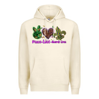 Tofu peace love mardi gras Premium Hoodie - BarkalooDesign