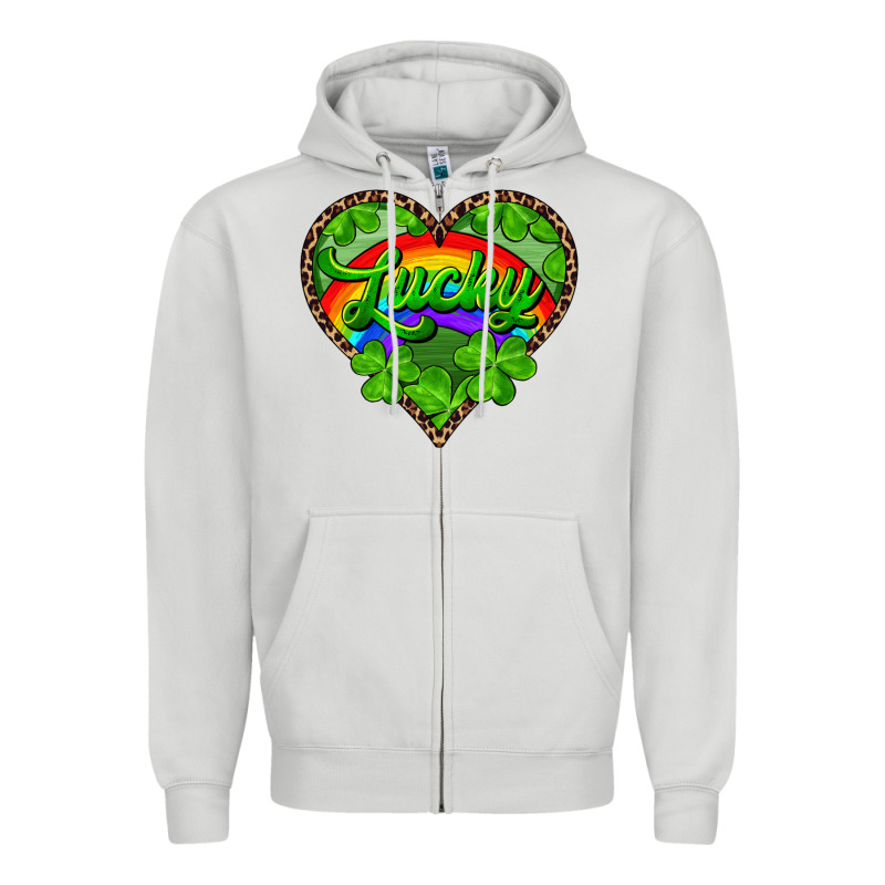 Lucky Heart With Leopard Zipper Hoodie by RanaPortraitStore | Teevron