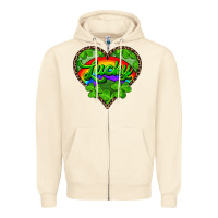 Sandshell lucky heart with leopard Zipper Hoodie - RanaPortraitStore
