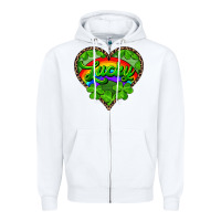 White lucky heart with leopard Zipper Hoodie - RanaPortraitStore