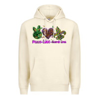 Sandshell peace love mardi gras Premium Hoodie - BarkalooDesign