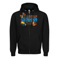 Black little sister biggest fan football Zipper Hoodie - Zillion Design Studio
