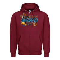 Burgundy little sister biggest fan football Zipper Hoodie - Zillion Design Studio