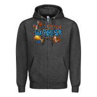 Charcoal Heather little sister biggest fan football Zipper Hoodie - Zillion Design Studio