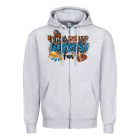 Heather Grey little sister biggest fan football Zipper Hoodie - Zillion Design Studio