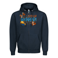 Navy little sister biggest fan football Zipper Hoodie - Zillion Design Studio