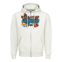 Oatmeal Heather little sister biggest fan football Zipper Hoodie - Zillion Design Studio