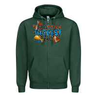 Sports Green little sister biggest fan football Zipper Hoodie - Zillion Design Studio