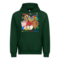 Forest Green take me out to the ballgame  autism baseball Urban Hoodie - MaliasSmallBusiness