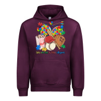 Mauve Wine take me out to the ballgame  autism baseball Urban Hoodie - MaliasSmallBusiness