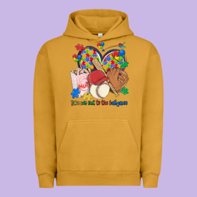 Take Me Out To The Ballgame  Autism Baseball Urban Hoodie Designed By Maliassmallbusiness