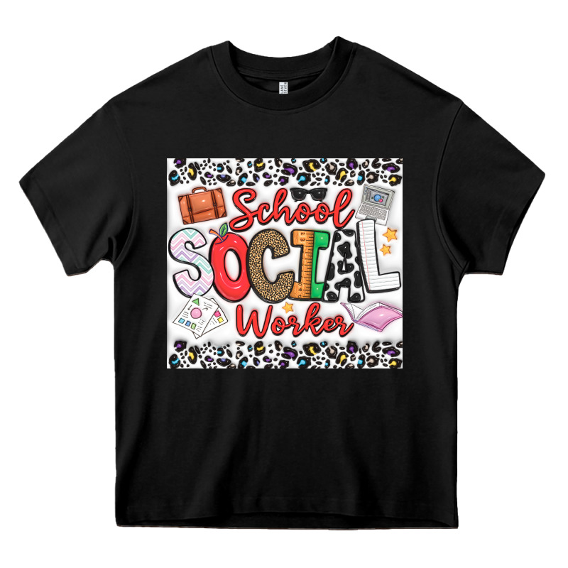School Social Worker Heavy Core Tee by CowhideDigitalArt | Teevron