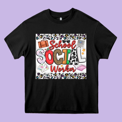 School Social Worker Heavy Core Tee Designed By Cowhidedigitalart