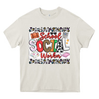 Cream School Social Worker Heavy Core Tee - CowhideDigitalArt