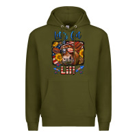 Army Green let's get lit 4th of july cow Premium Hoodie - LillyAllenDesigns