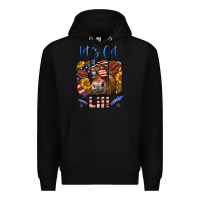 Black let's get lit 4th of july cow Premium Hoodie - LillyAllenDesigns