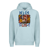 Blue Mist let's get lit 4th of july cow Premium Hoodie - LillyAllenDesigns