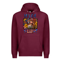 Burgundy let's get lit 4th of july cow Premium Hoodie - LillyAllenDesigns