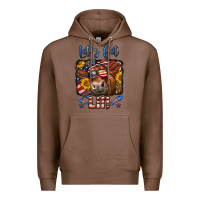 Chestnut let's get lit 4th of july cow Premium Hoodie - LillyAllenDesigns