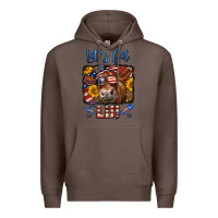 Coffee let's get lit 4th of july cow Premium Hoodie - LillyAllenDesigns