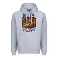 Heather Grey let's get lit 4th of july cow Premium Hoodie - LillyAllenDesigns