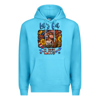 Ocean Blue let's get lit 4th of july cow Premium Hoodie - LillyAllenDesigns